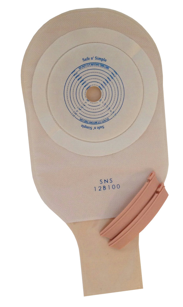 SAFE N SIMPLE SNS12B100 One-Piece Drainable Pouch, Opaque, 12"