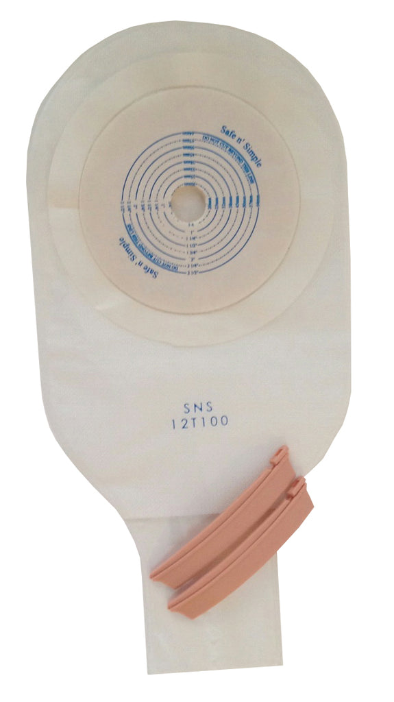 SAFE N SIMPLE SNS12T100 One-Piece Drainable Pouch, Transparent, 12"