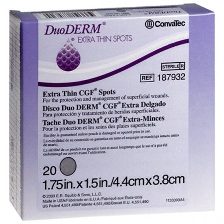 duoderm extra thin hydrocolloid dressing ConvaTec 187932 DuoDERM CGF Extra