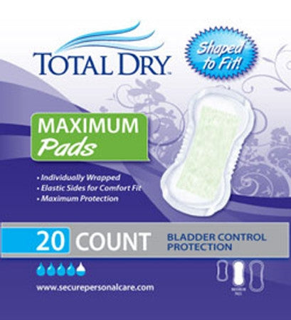 SECURE PERSONAL CARE SP1573 TotalDry Maximum Pads (BG)