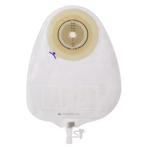 COLOPLAST 14222 Assura New Generation 1-piece urostomy, Standard Wear, Maxi, Cut-to-Fit, Flat, Transparent, Soft Outlet
