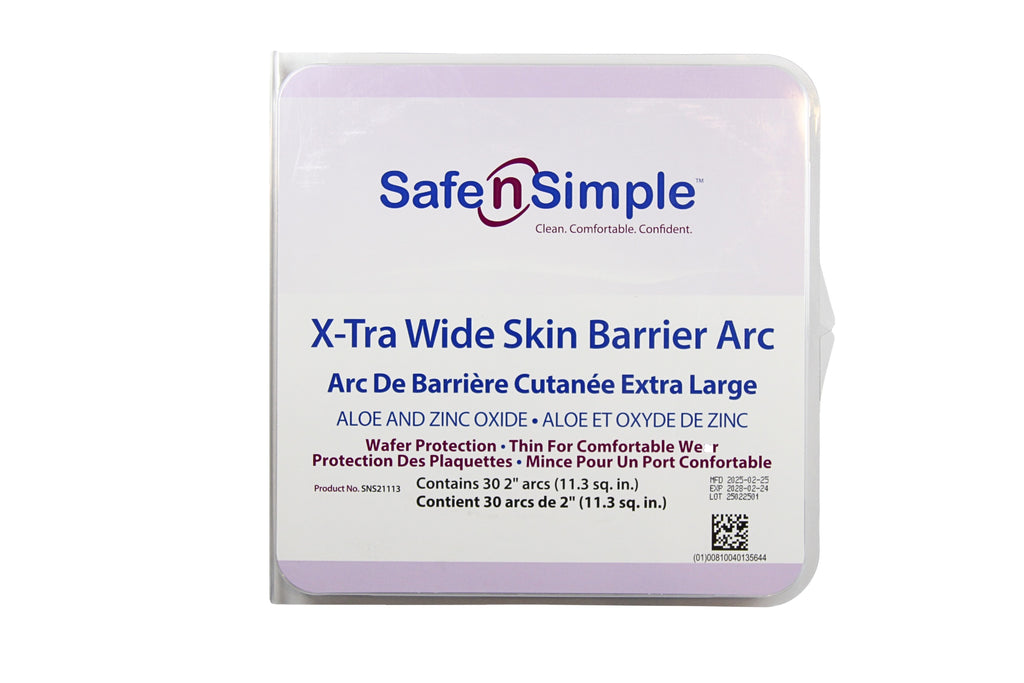 Safe N Simple SNS21113 X-Tra Wide Skin Barrier Arc Strips with Aloe and Zinc Oxide