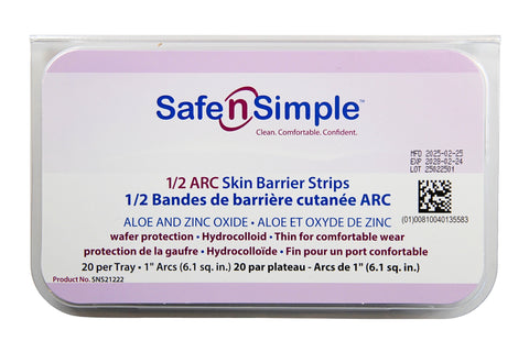 Safe N Simple SNS21222 1" 1/2 Arc Skin Barrier Strips with Aloe and Zinc Oxide