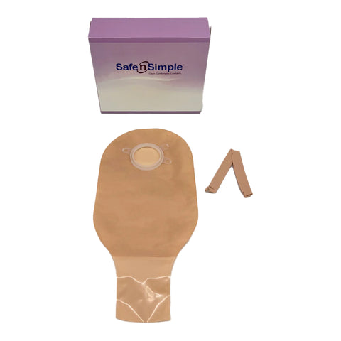 Safe N Simple SNS7212134 12" Drainable 2- Piece Pouch Opaque 1-3/4" Flange with Belt Tabs and one curved tail closure