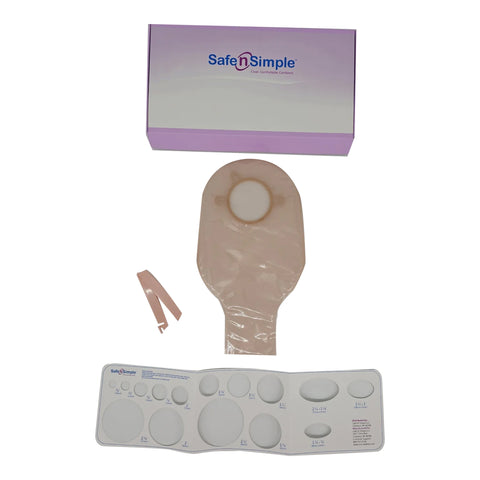 Safe N Simple SNS7212214 12" Drainable Pouch Opaque 2-1/4" Flange with Belt Tabs and one curved tail closure