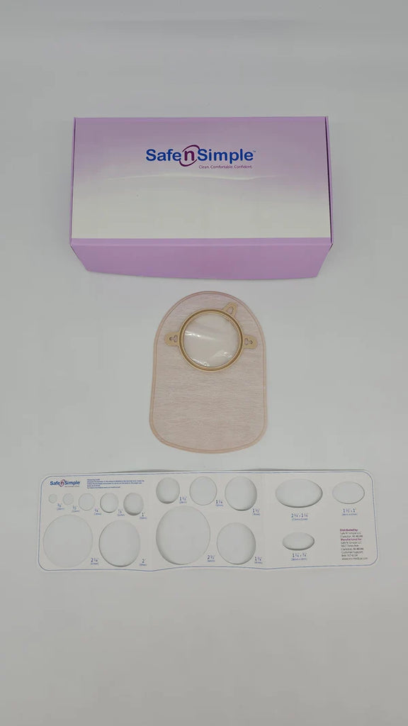 Safe N Simple SNS7400234 8" Closed 2-Piece Pouch Opaque 2-3/4" Flange with Belt Tabs