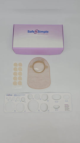 Safe N Simple SNS7408234 8" Closed 2-Piece Pouch Opaque with Filter 2-3/4" Flange with Belt Tabs