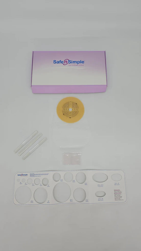 Safe N Simple SNS7609002 9" Drainable 1-Piece Pouch Standard Wear Cut-to-Fit Transparent with Soft Tail Closure