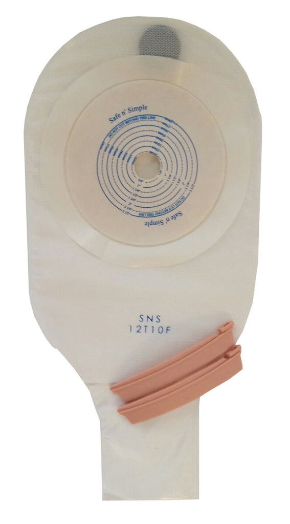SAFE N SIMPLE SNS12T10F One-Piece Drainable Pouch, Transparent, 12"
