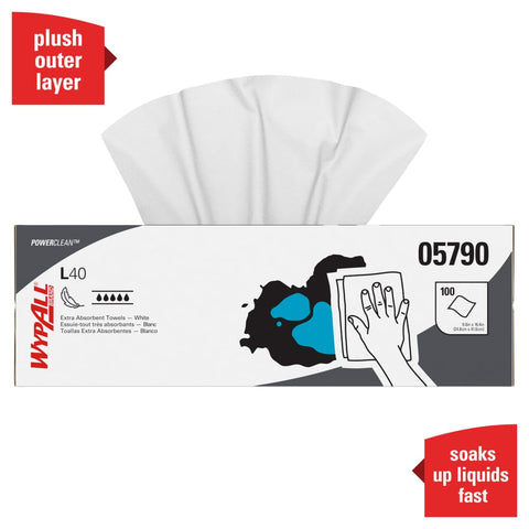 Kimberly Clark 05790 WypAll L40 Extra Absorbent Disposable Towels