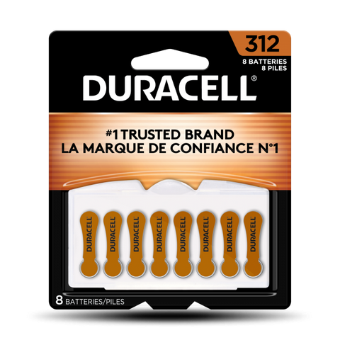 DURACELL DA312B8ZM09 Hearing Aid Batteries - 312 Cell - 1.4V
