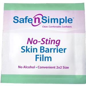 SAFE N SIMPLE SNS80725 No-Sting Skin Barrier Film, Individual Wipes, 2x2