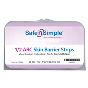 SAFE N SIMPLE SNS22222 1/2 ARC Skin Barrier Strips, 1.25" Width