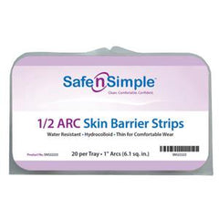 SAFE N SIMPLE SNS22222 1/2 ARC Skin Barrier Strips, 1.25" Width