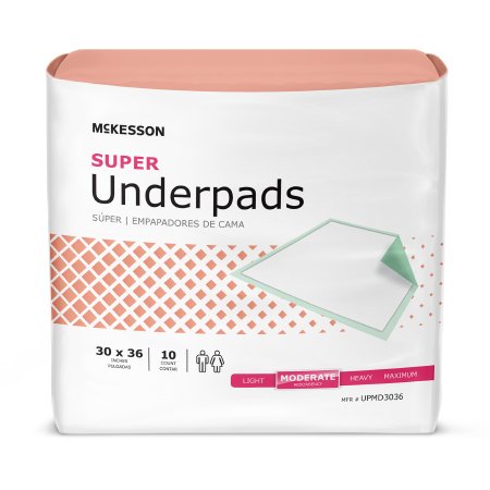 MCKESSON UPMD3036 Super Underpad 30 X 36 Moderate Absorbency