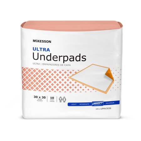 MCKESSON UPHV3030 Ultra Underpads 30x30 Disposable Fluff / Polymer Heavy Absorbency