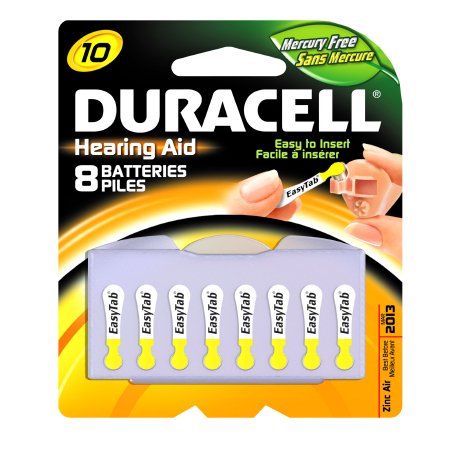 DURACELL DA10B8ZM10 Hearing Aid Batteries - 10 Cell - 1.4V