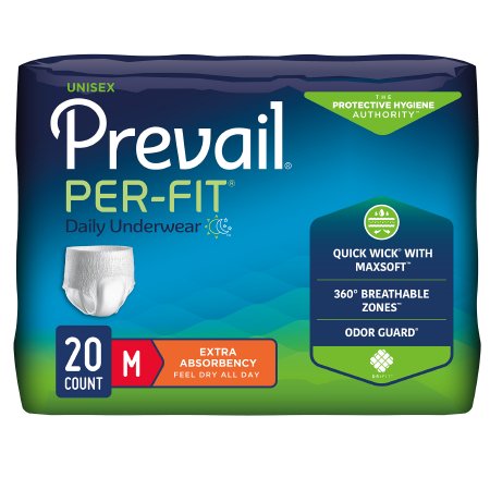 FIRST QUALITY PF-512 Prevail Absorbent Underwear Pull On Medium Disposable Heavy Absorbency (CS)