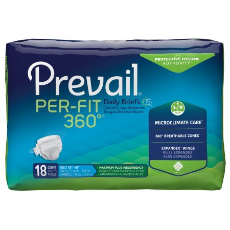 FIRST QUALITY PFNG-013/1 Prevail Per-Fit360° Incontinent Brief  Tab Closure Large Disposable Heavy Absorbency (CS)