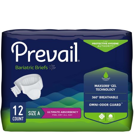 FIRST QUALITY PV-017 Prevail Incontinent Brief Tab Closure 2X-Large Disposable Heavy Absorbency (CS)