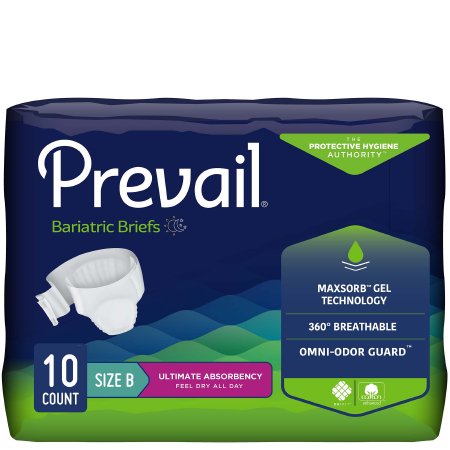 FIRST QUALITY PV-094 Prevail Incontinent Brief Tab Closure Bariatric Disposable Heavy Absorbency (CS)