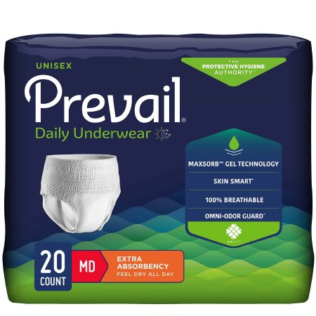 FIRST QUALITY PV-512 Prevail Absorbent Underwear Extra Pull On Medium Disposable Moderate Absorbency (PK)