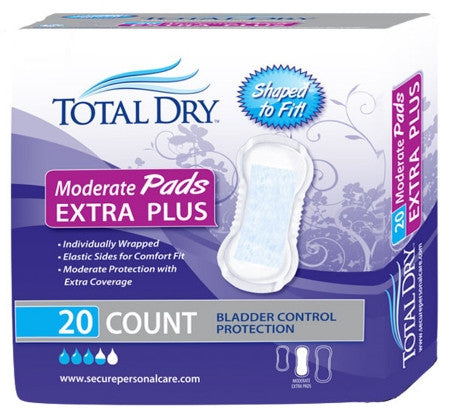 SECURE PERSONAL CARE SP1563 TotalDry Moderate Pads Extra Plus (BG)