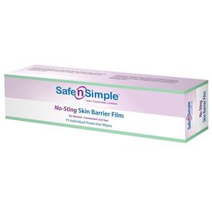 SAFE N SIMPLE SNS80775 No-Sting Skin Barrier Film, Individual Wipes, 2x2