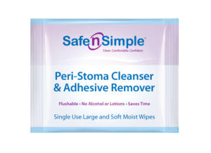 SAFE N SIMPLE SNS00505 Peri-Stoma Cleanser & Adhesive Remover Large Individual Wipes 5x7