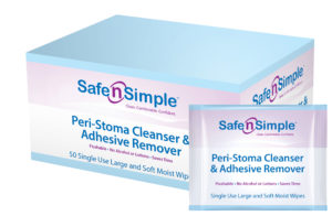 SAFE N SIMPLE SNS00550 Peri-Stoma Cleanser & Adhesive Remover Large Individual Wipes 5x7
